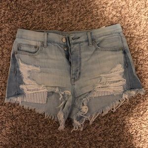 American Eagle high rise distressed jean shorts